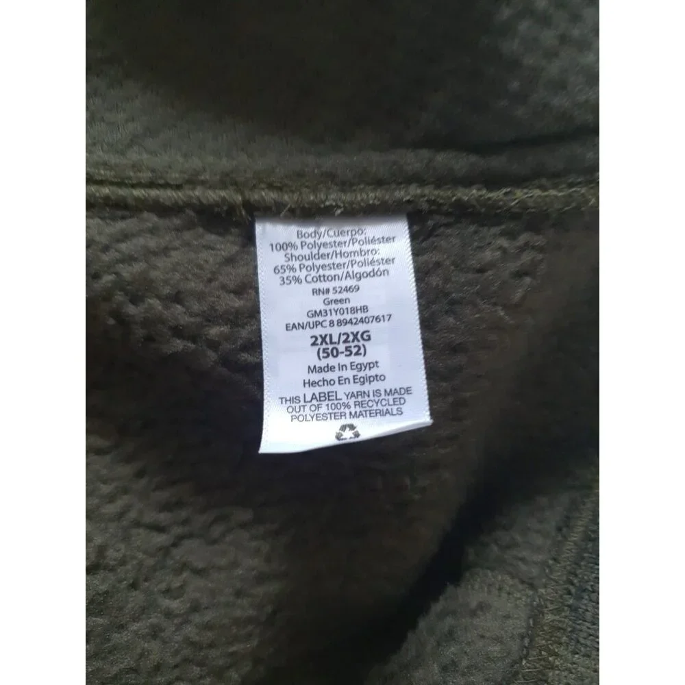 NWT George Vest Size Size 2XL Full Zip‎ Fleece Sleeveless Men Boy Green Pockets